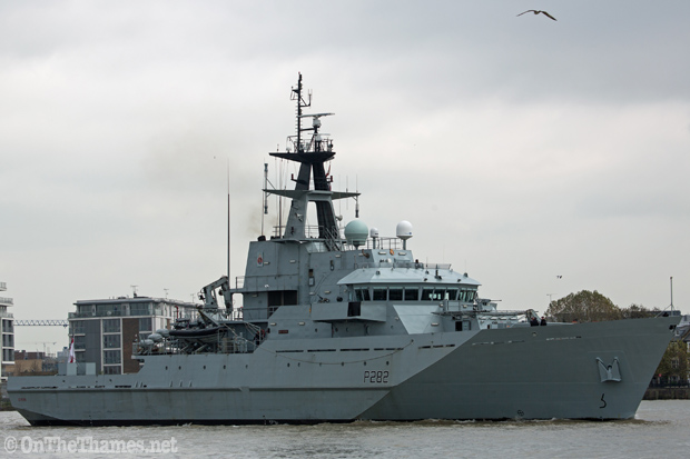HMS SEVERN ARRIVES IN LONDON
