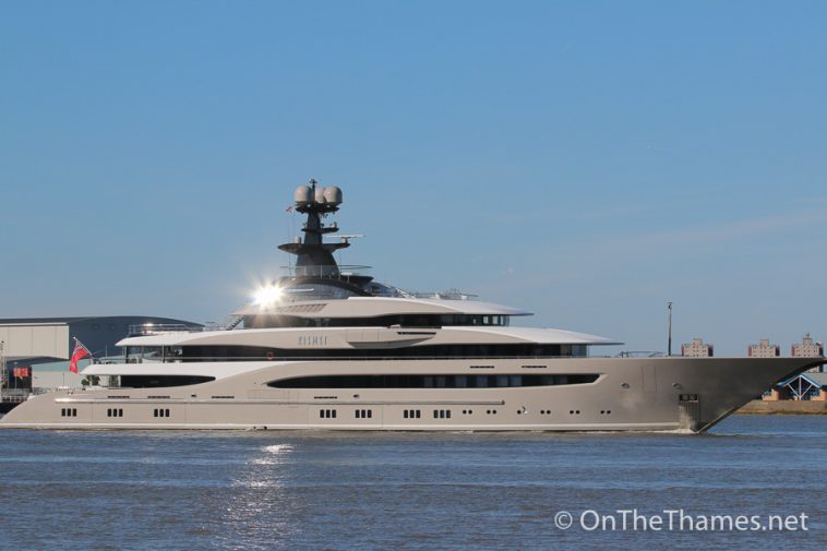 super yacht in thames